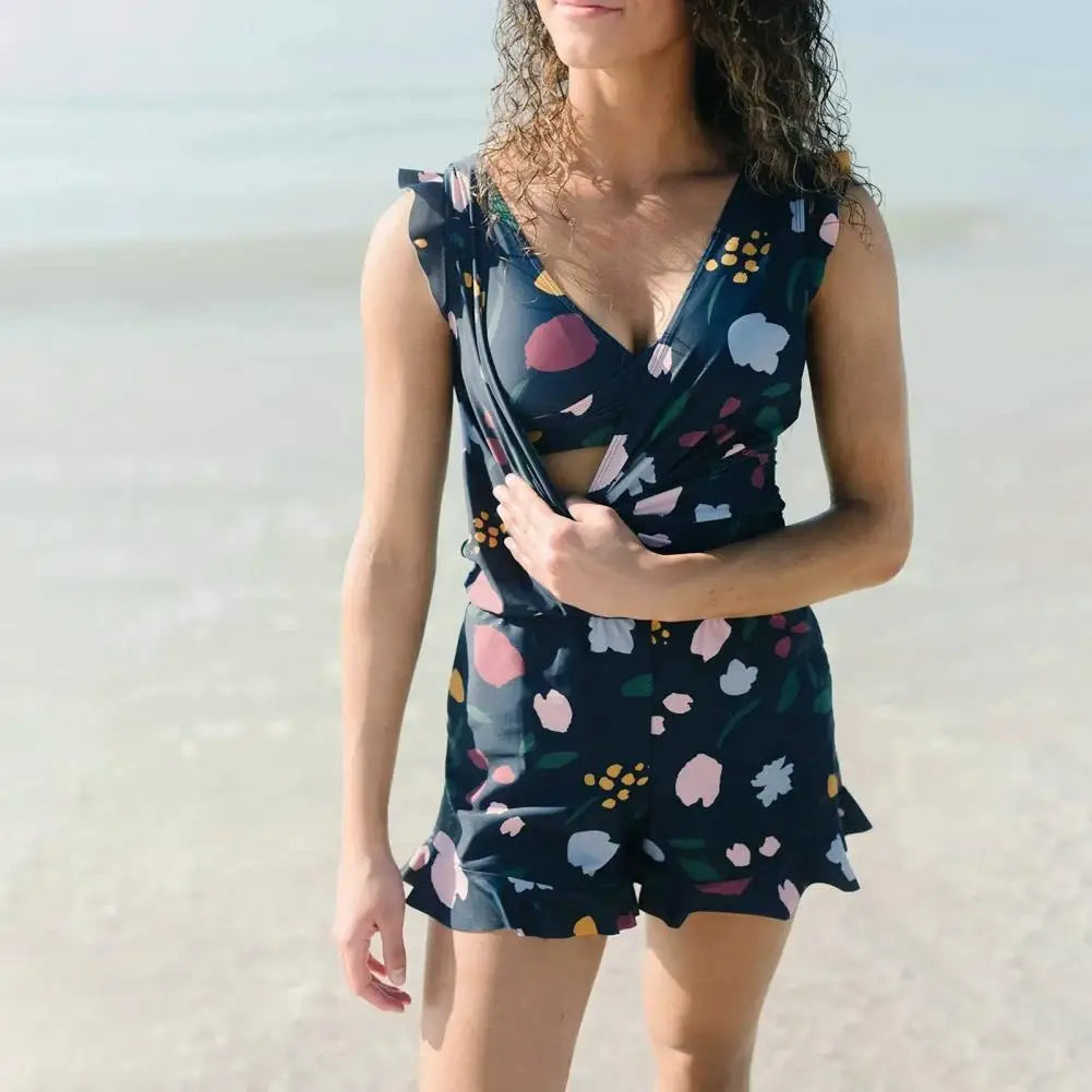 Ruffle One-piece with built in shorts